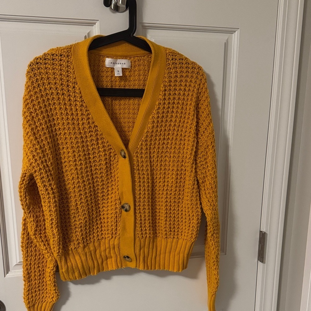 POPSUGAR Mustard Knit Cardigan